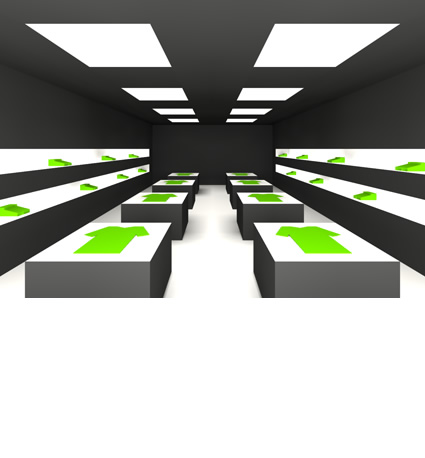 間接棚黒壁商品